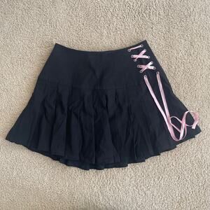 Sugar Thrills "Watch Me Pirouette" Black and Pink Lace Skirt - Size S